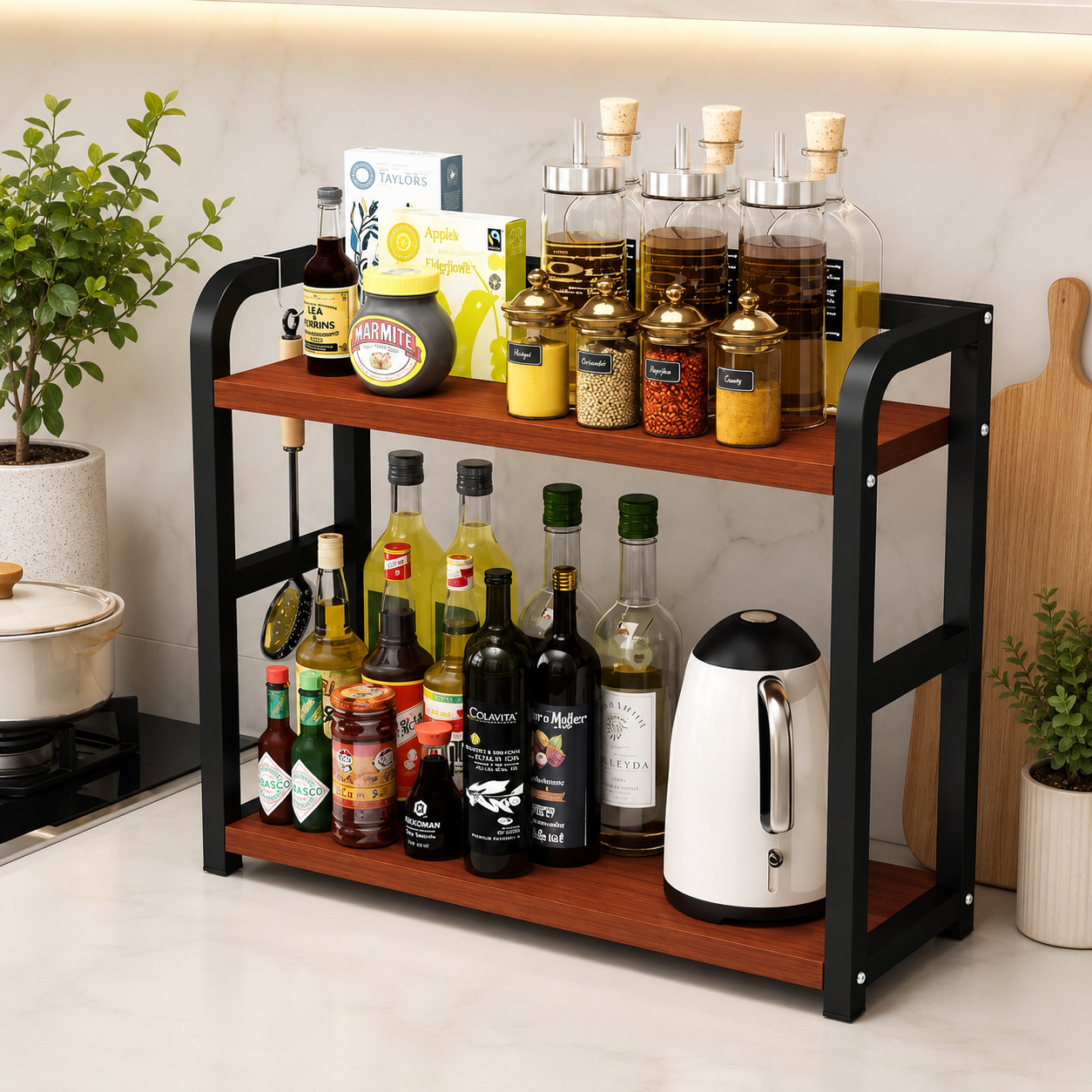 2-Tier Metal Countertop Shelf
